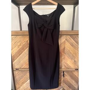 Badgley Mischka Tie Front Sheath Dress Black Size 6